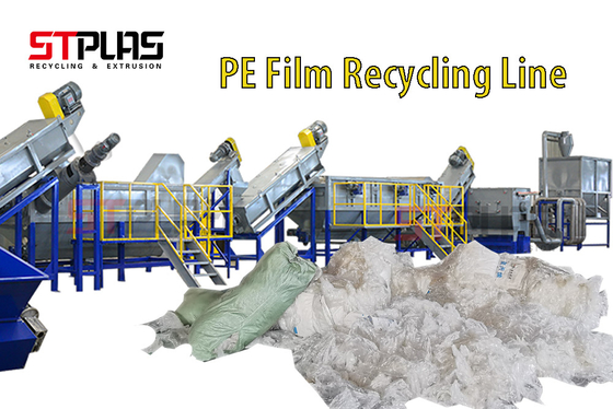 Linea macchina di riciclaggio di plastica 1000kg/H di lavaggio del film del pe di agricoltura del LDPE